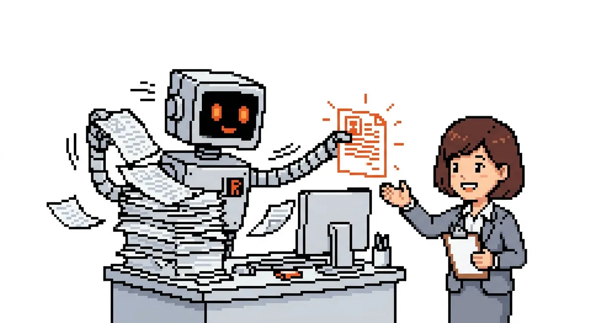 Robot AI che seleziona rapidamente i curriculum