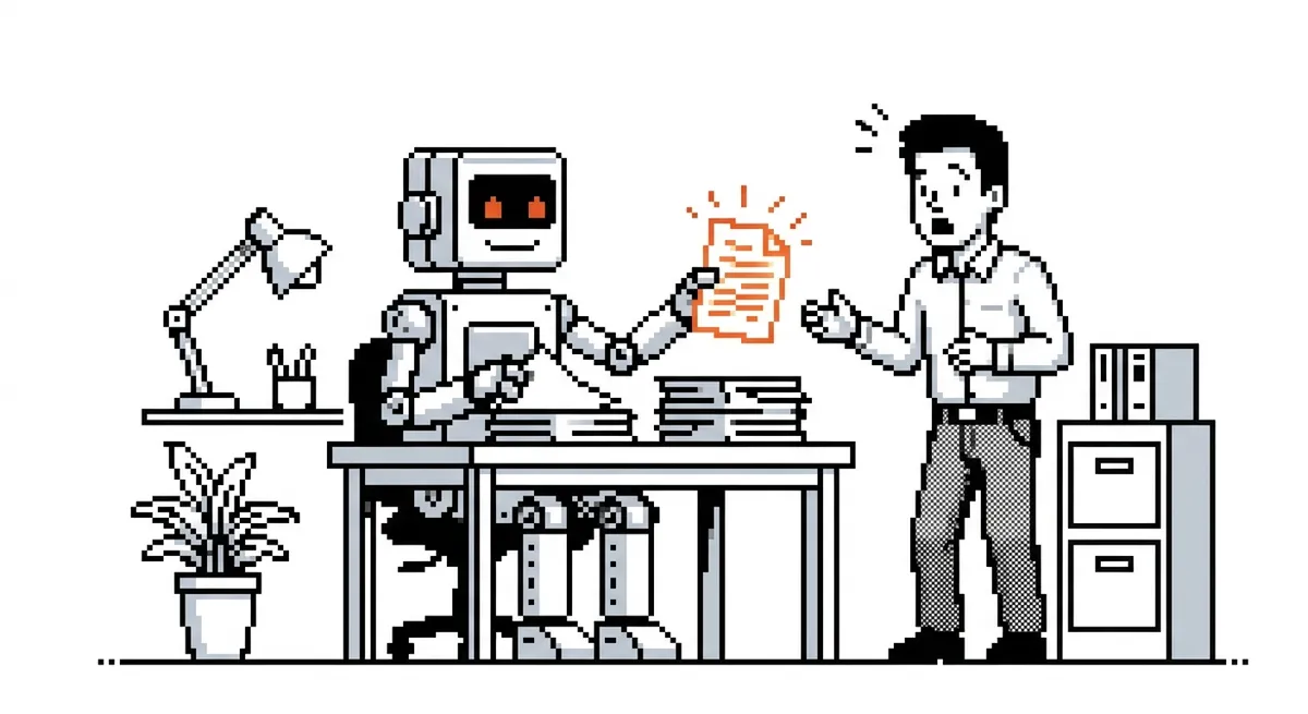 Robot AI che seleziona documenti per un recruiter